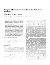 Image of publication Analysis of Nonstandard Noise Dosimeter Microphone Positions