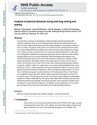 Cover image for Analysis of Physical Demands During Bulk Bag Closing and Sealing