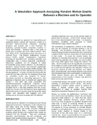 Image of publication A Simulation Approach Analyzing Random Motion Events Between a Machine and its Operator
