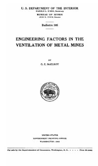 Image of publication Engineering Factors in the Ventilation of Metal Mines