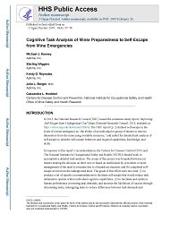 First page of Cognitive Task Analysis of Miner Preparedness to Self-Escape from Mine Emergencies