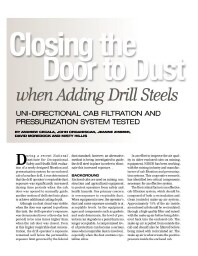 Image of publication Closing the Door to Dust When Adding Drill Steels: Uni-directional Cab Filtration and Pressurization System Tested