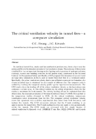 Image of publication The Critical Ventilation Velocity in Tunnel Fires - A Computer Simulation