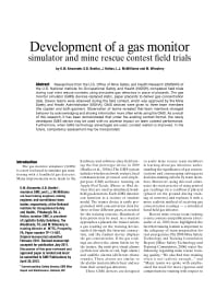 Image of publication Development of a Gas Monitor Simulator and Mine Rescue Contest Field Trials