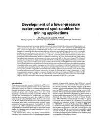 Image of publication Development of a Lower-Pressure Water-Powered Spot Scrubber for Mining Applications