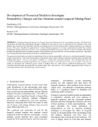 Image of publication Development of Numerical Models to Investigate Permeability Changes and Gas Emission around Longwall Mining Panel