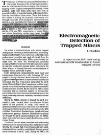 Image of publication Electromagnetic Detection of Trapped Miners