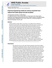 First page of Empirical Engineering Models for Airborne Respirable Dust Capture from Water Sprays and Wet Scrubbers