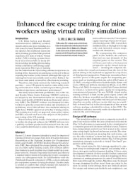 Image of publication Enhanced Fire Escape Training for Mine Workers Using Virtual Reality Simulation
