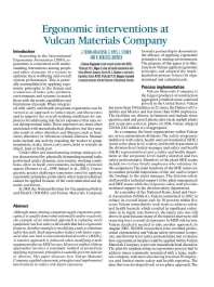 Image of publication Ergonomic Interventions at Vulcan Materials Company