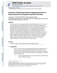First page of Evaluation of Engineering Controls at Bagging Operations to Reduce Exposures to Respirable Crystalline Silica Dust