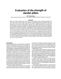 Image of publication Evaluation of the Strength of Slender Pillars