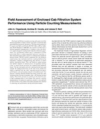 Cover sheet of Field Assessment of Enclosed Cab Filtration System Performance Using Particle Counting Measurements
