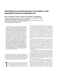 Image of publication Field Method for the Determination of Insoluble or Total Hexavalent Chromium in Workplace Air