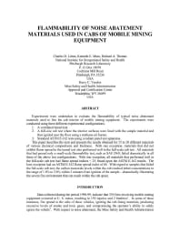 Image of publication Flammability of Noise Abatement Materials Used in Cabs of Mobile Mining Equipment