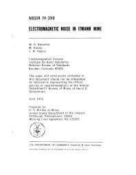 Image of publication Electromagnetic Noise in Itmann Mine