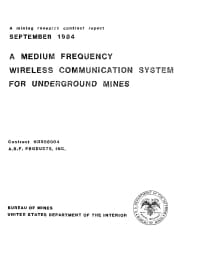 Image of publication A Medium Frequency Wireless Communication System for Underground Mines