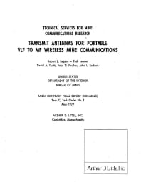 Image of publication Transmit Antennas for Portable VLF to MF Wireless Mine Communications