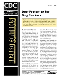 Image of publication NIOSH Hazard Controls 31: Dust Protection for Bag Stackers