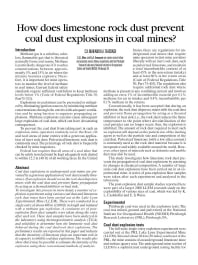 Image of publication How Does Limestone Rock Dust Prevent Coal Dust Explosions in Coal Mines?