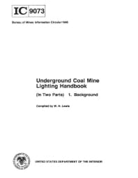 Image of publication Underground Coal Mine Lighting Handbook (In Two Parts): 1. Background