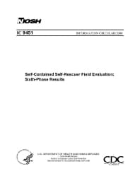 Image of publication Self-Contained Self-Rescuer Field Evaluation: Sixth-Phase Results