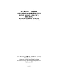 Image of publication Injuries, Illnesses, and Hazardous Exposures in the Mining Industry, 1986-1995: A Surveillance Report