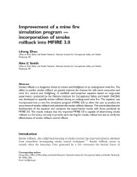Image of publication Improvement of a Mine Fire Simulation Program � Incorporation of Smoke Rollback into MFIRE 3.0