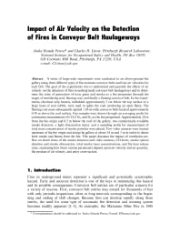 Image of publication Impact of Air Velocity on the Detection of Fires in Conveyor Belt Haulageways