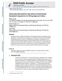 First page of Intrinsically Safe Systems: Equivalency of International Standards Compared to U.S. Mining Approval Criteria