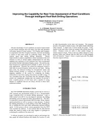 Image of publication Improving the Capability for Real Time Assessment of Roof Conditions Through Intelligent Roof Bolt Drilling Operations