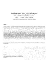 Image of publication Measuring Mining Safety with Injury Statistics: Lost workdays as Indicators of Risk