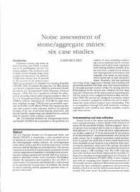 Image of publication Noise Assessment of Stone/Aggregate Mines: Six Case Studies