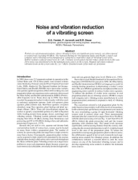 Image of publication Noise and Vibration Reduction of a Vibrating Screen