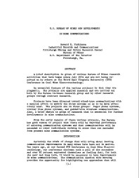 Image of publication U.S. Bureau of Mines New Developments in Mine Communications