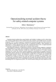Image of publication Operationalizing Normal Accident Theory for Safety-Related Computer Systems