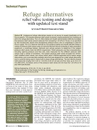 Cover image for Refuge Alternatives Relief Valve Testing and Design with Updated Test Stand