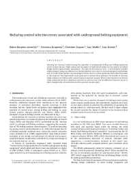 Image of publication Reducing Control Selection Errors Associated with Underground Bolting Equipment