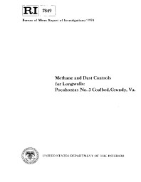 Image of publication Methane and Dust Controls for Longwalls: Pocahontas No. 3 Coalbed, Grundy, Va.