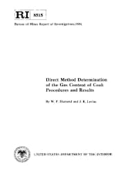Image of publication Direct Method Determination of the Gas Content of Coal: Procedures and Results