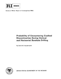 Image of publication Probability of Encountering Coalbed Discontinuities During Vertical and Horizontal Borehole Drilling