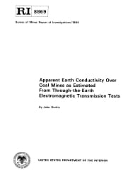 Image of publication Apparent Earth Conductivity Over Coal Mines as Estimated from Through-the-Earth Electromagnetic Transmission Tests