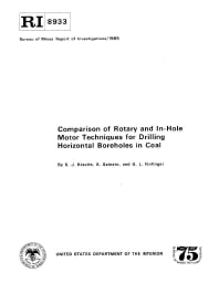 Image of publication Comparison of Rotary and In-Hole Motor Techniques for Drilling Horizontal Boreholes in Coal