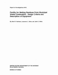 Image of publication Facility for Melting Residues From Municipal Waste Combustion: Design Criteria and Description of Equipment