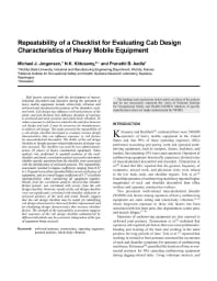 Image of publication Repeatability of a Checklist for Evaluation Cab Design Characteristics of Heavy Mobile Equipment