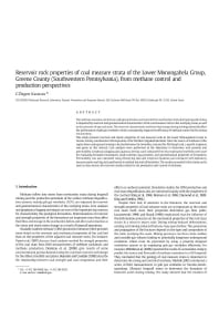 Image of publication Reservoir Rock Properties of Coal Measure Strata of the Lower Monongahela Group, Greene County (Southwestern Pennsylvania), from Methane Control and Production Perspectives