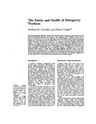 Image of publication The Safety and Health of Emergency Workers