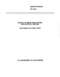Image of publication Bureau of Mines Publications and Articles, 1992-1993
