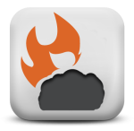 SponCom 2.0 logo of a stylized piece of coal with a flame