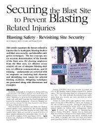 Image of publication Securing the Blast Site to Prevent Blasting Related Injuries: Blasting Safety - Revisiting Site Security
